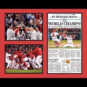 Phillies win 2008 world series- canvas print wall art size 16x20inch